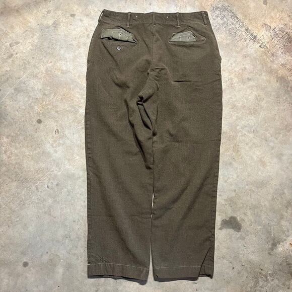 Vintage WW2 Army Military Green Wool Trousers Pants 32x28 - Picture 3 of 5